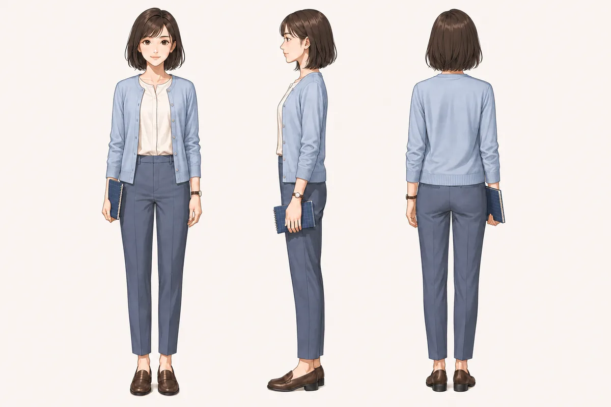 白石こよみのキャラクター設定画